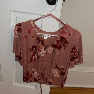 Pink flowery blouse